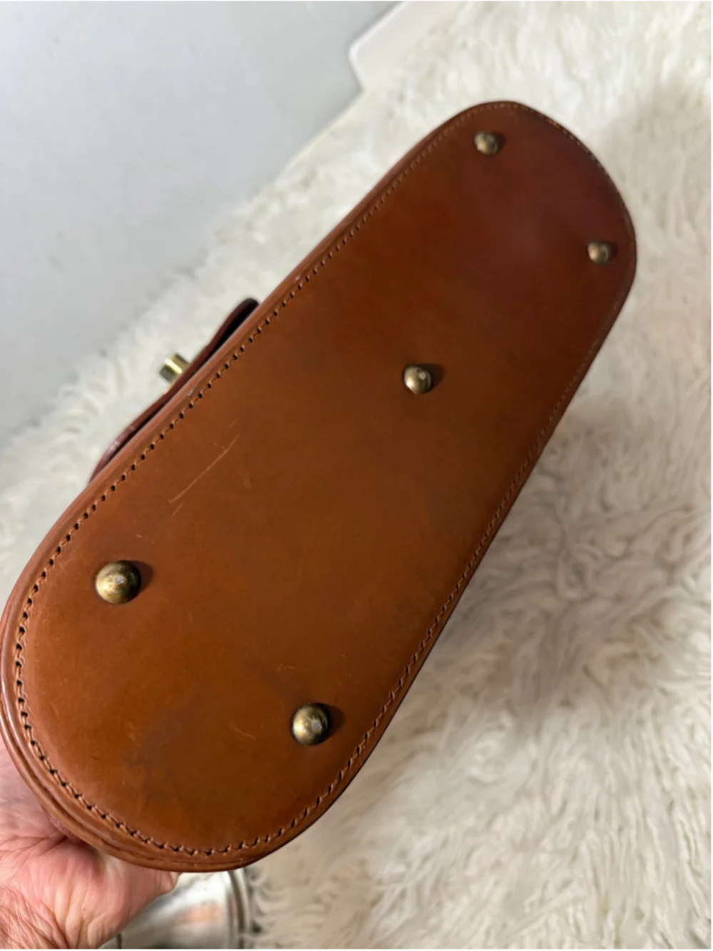 J.M Davidson vintage leather top handle satchel bag medium